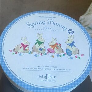 Williams Sonoma Spring Bunny Porcelain Mug Set